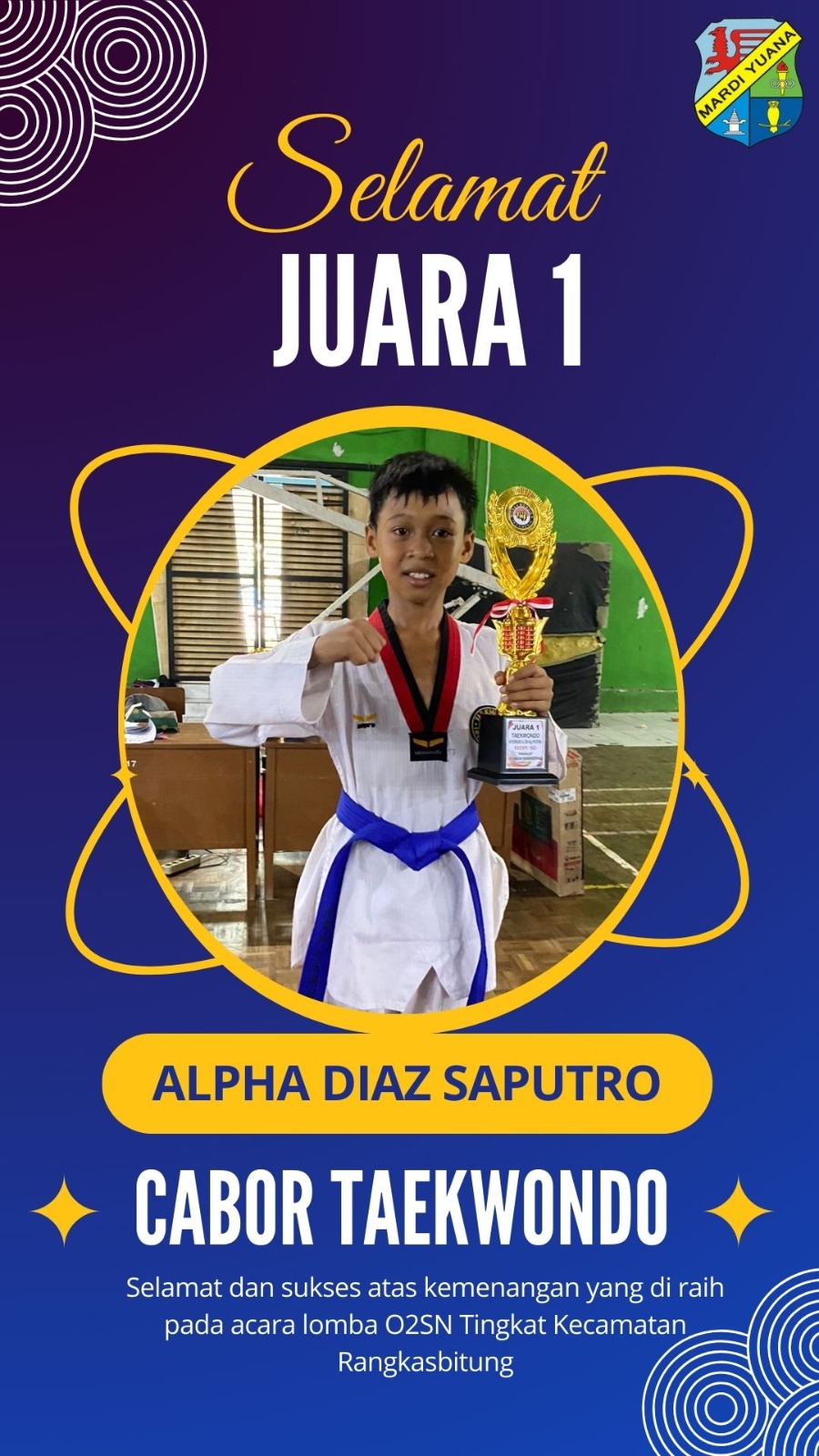 Prestasi Kejuaraan O2SN SD Mardi Yuana Rangkasbitung Tahun 2024 Tingkat Kecamatan Rangkasbitung