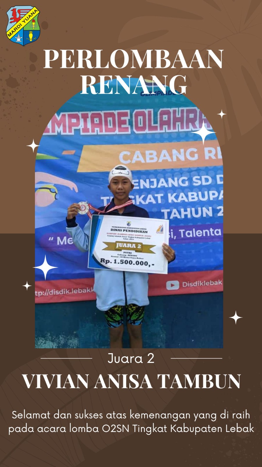 Prestasi Kejuaraan O2SN SD Mardi Yuana Rangkasbitung Tahun 2024 Tingkat Kabupaten Lebak