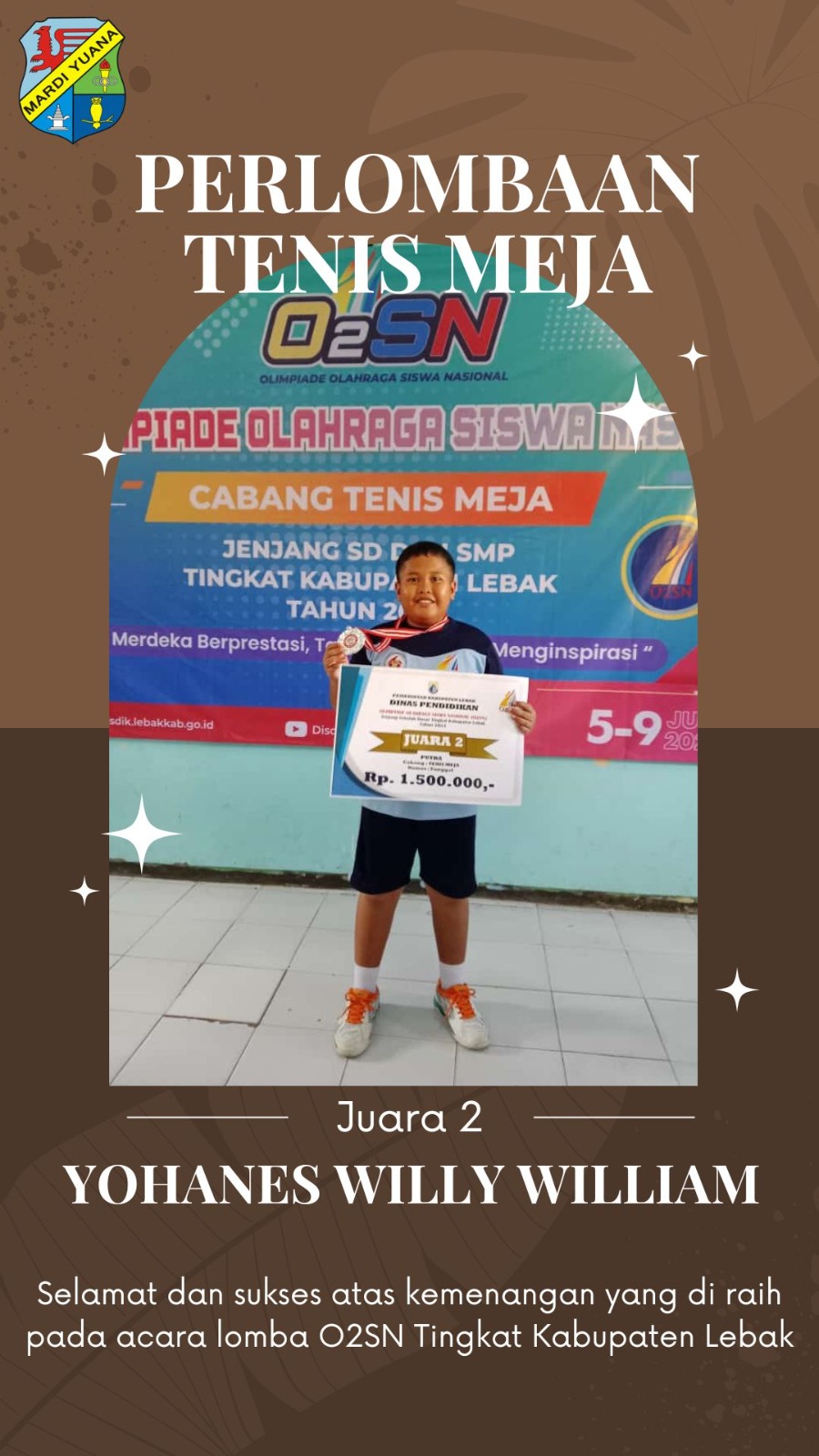 Prestasi Kejuaraan O2SN SD Mardi Yuana Rangkasbitung Tahun 2024 Tingkat Kabupaten Lebak